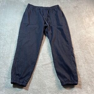 GAP Pinstripe Drawstring Pants Casual Comfy Blue L Women's‎ Warm Handed Jogger